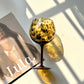 Vintage Amber Leopard-Print Weinglas