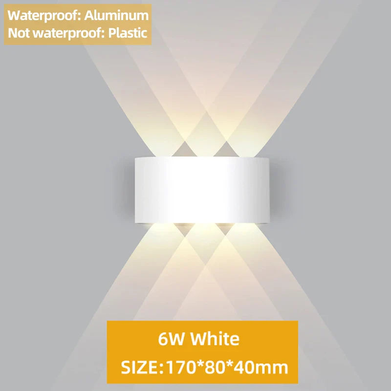 Frendorf | Auf- und Abwärts LED-Wandleuchte – Wasserdicht IP65 Aluminium Wandleuchte für Innen- und Außenbereich – Moderne Beleuchtung für Schlafzimmer, Wohnzimmer, Flur