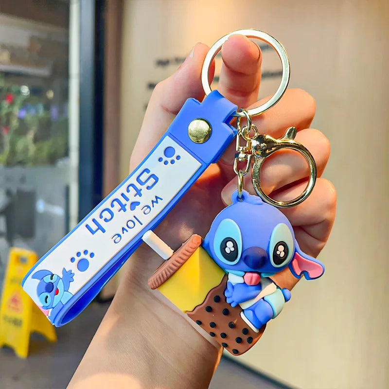 Anime Disney Schlüsselanhänger - Süßer Mickey Mouse, Minnie, Lilo und Stitch Cartoon Schlüsselring, Ornament und Autoanhänger, Perfekte Geschenke für Kinder