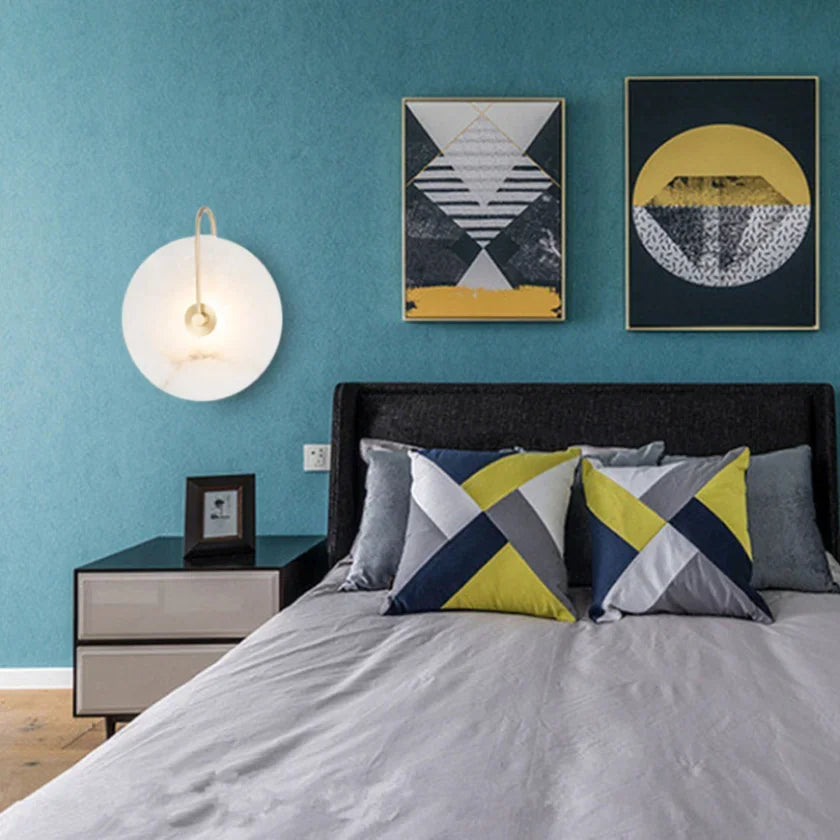 Frendorf | Marblite Disk Wandlampe | Edle Marmor-Wandleuchte | Modernes Design | Stimmungsvolles Licht