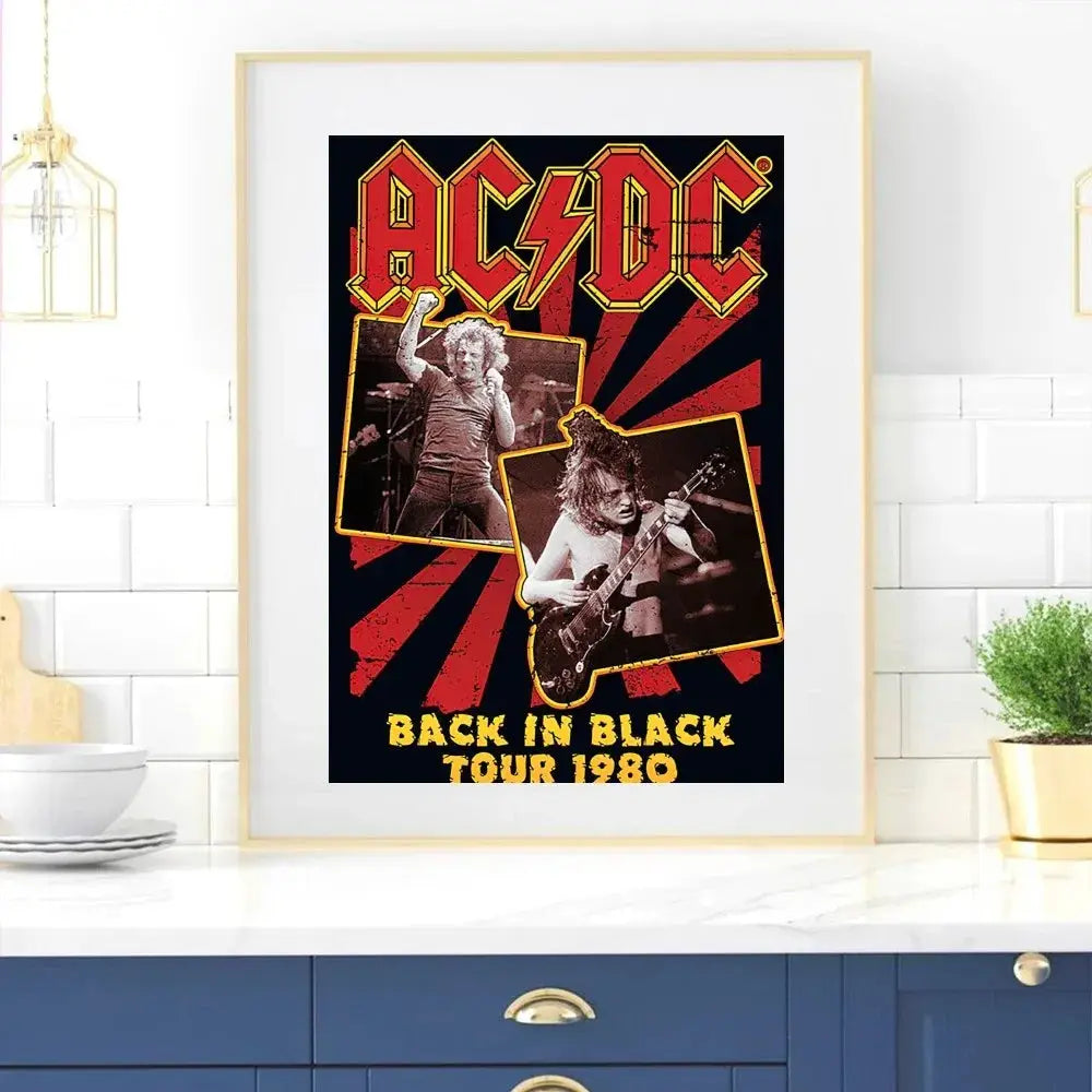 Band-ACDC-AC-DC Poster Zuhause Raum Dekoration Wohnzimmer Schlafzimmer Ästhetik Kunst Wandmalerei Aufkleber