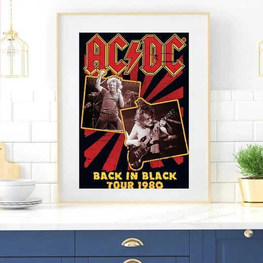 Band-ACDC-AC-DC Poster Zuhause Raum Dekoration Wohnzimmer Schlafzimmer Ästhetik Kunst Wandmalerei Aufkleber