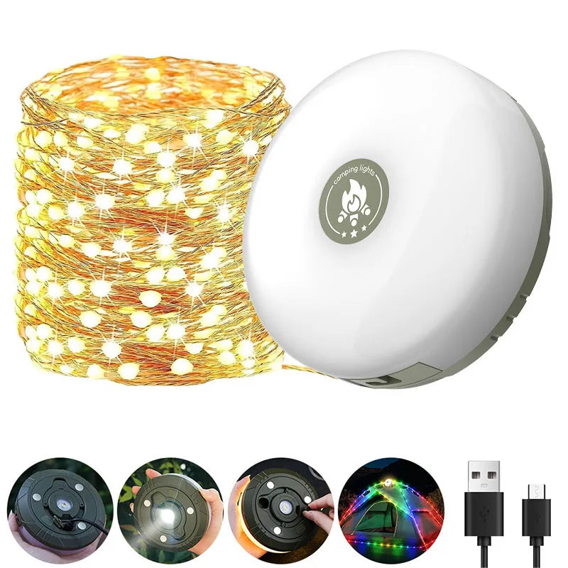 Frendorf | BrightTrail Wiederaufladbare LED Campinglampe | Tragbares Design | USB-Ladung | Outdoor- und Notfallbeleuchtung