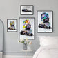 FI Formel 1 Rennhelm 2023 Saison Meisterschaft Team Bewegung Wandkunst Leinwandbild Nordisches Poster Wohnzimmer Dekor