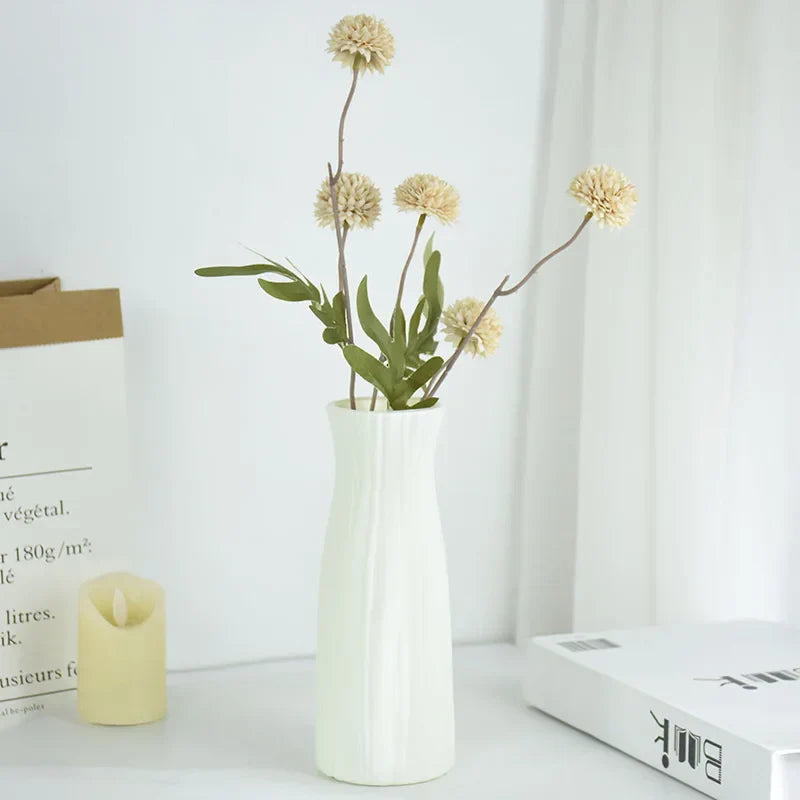 Frendorf | Blumeo Minimalistische Blumenvase | Weiße Keramikvase für Tisch- & Küchendekoration | Perfekt für Hochzeitsarrangements & Blumensträuße