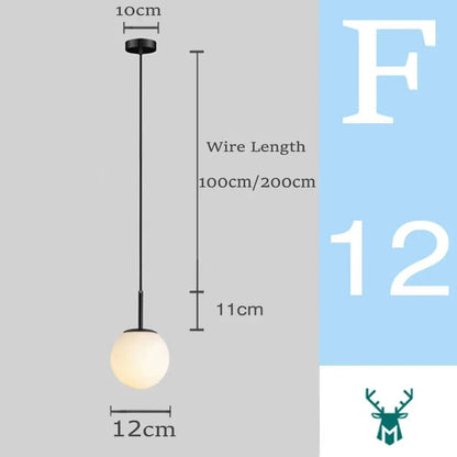 Mid-Century Modern Glas Ball Pendelleuchte