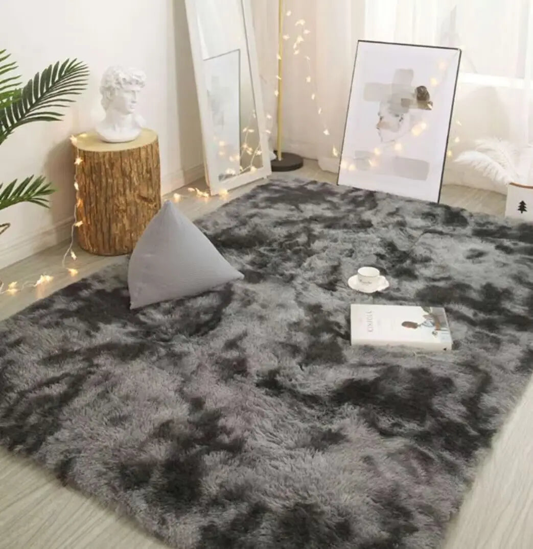 Weicher großer Teppich Wohnzimmer Plüsch Lounge Bodenmatte Schlafzimmer Bett Weicher Samtteppich Kinderzimmer Rutschfester dekorativer Teppich