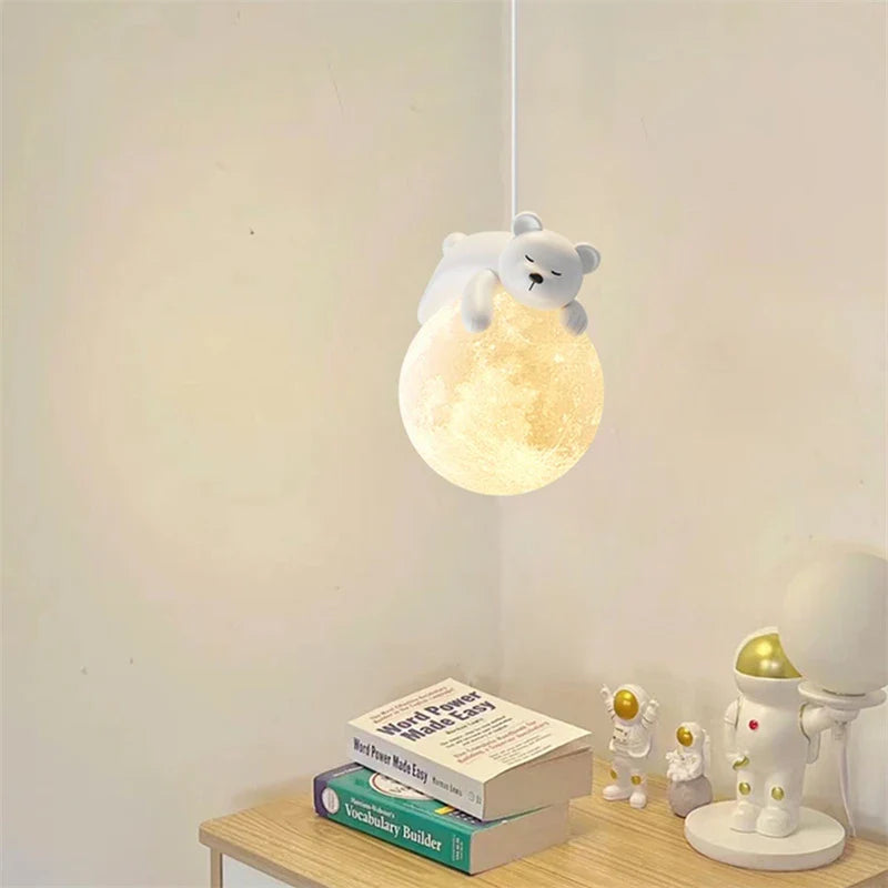 Dekorative LED-Lampe „Bär auf dem Mond“