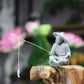 Miniatur Alter Fischer Schach Spielen Sand Steine Figur Aquarium Ornamente Feengarten Bonsai Steingarten Landschaft Raumdekoration