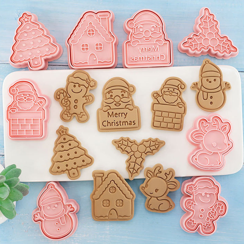 Frendorf | 8Teilig 3D Weihnachtsplätzchen Ausstecher
