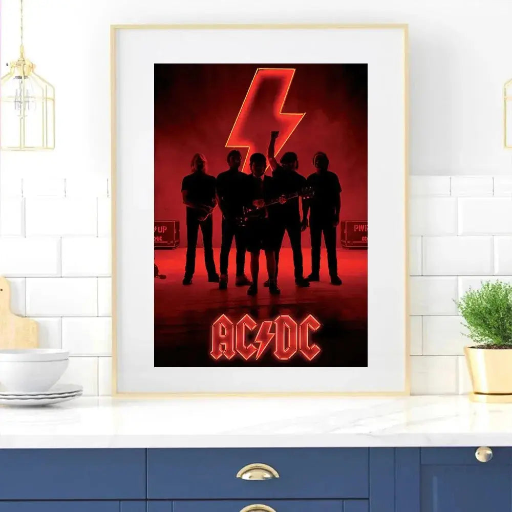 Band-ACDC-AC-DC Poster Zuhause Raum Dekoration Wohnzimmer Schlafzimmer Ästhetik Kunst Wandmalerei Aufkleber