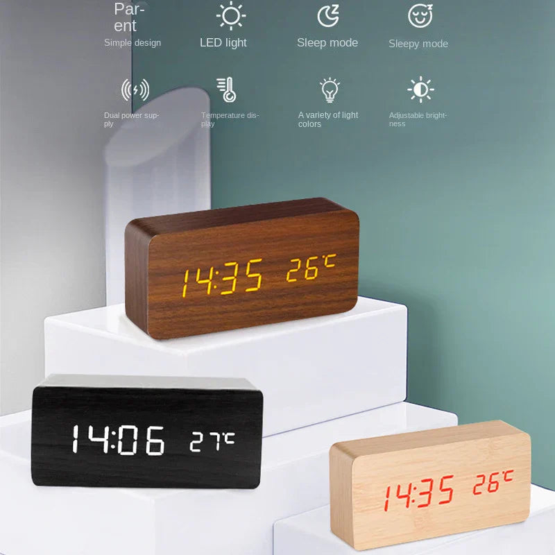 Frendorf | Holz LED Smart Wecker für Schlafzimmer