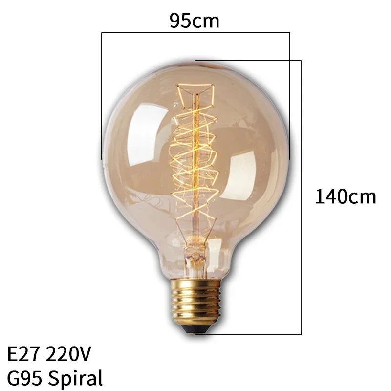 Dimmbar Edison Glühbirne (40W, E27 Sockel) - Vintage Stil Fadenlampe für Retro-Beleuchtung Vintage Edison Lampe Retro Licht