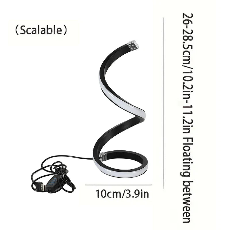 1Pc LED Spiral Tischlampe Moderne Drei Geschwindigkeitsdimmung USB Netzschalter Schlafzimmer Dekorative Tischlampe