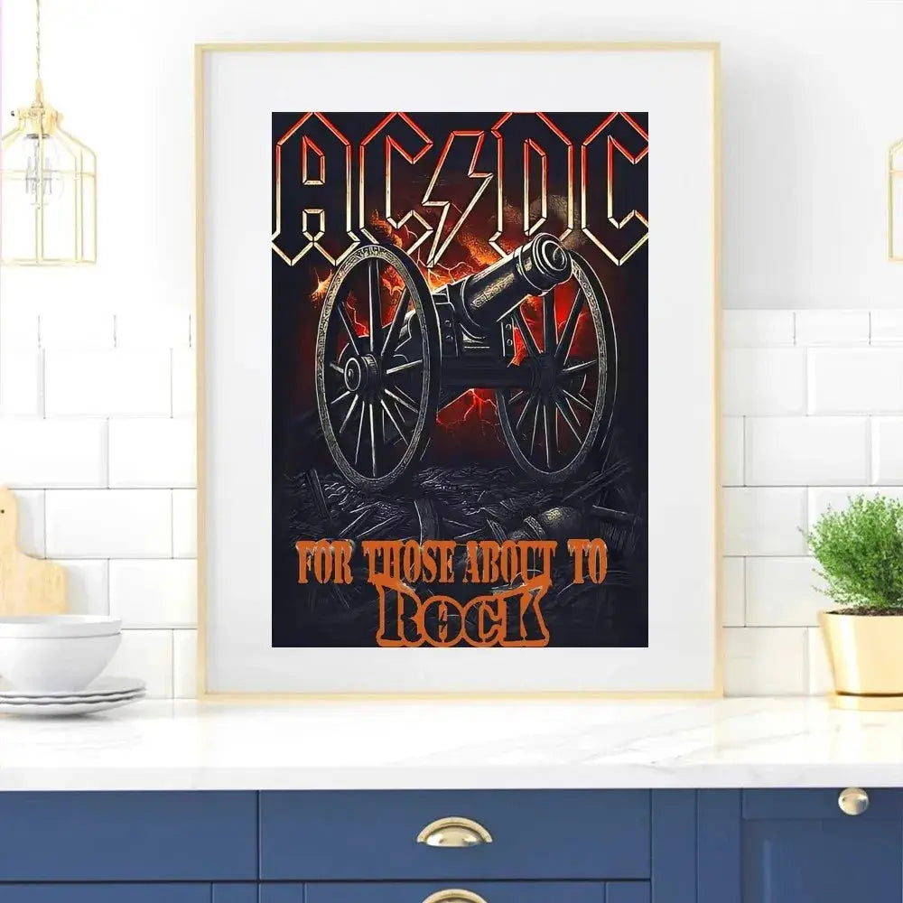 Band-ACDC-AC-DC Poster Zuhause Raum Dekoration Wohnzimmer Schlafzimmer Ästhetik Kunst Wandmalerei Aufkleber
