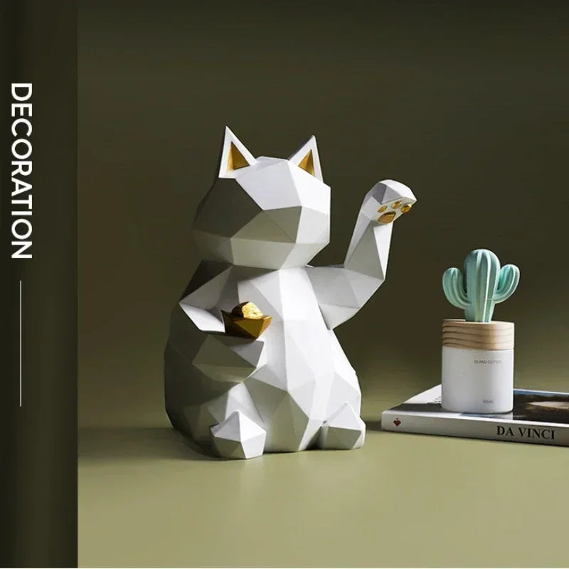 Nordic Minimalismus Geometrie Glückskatze Statuen