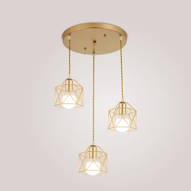 Frendorf | Nordic Drei-Kopf Diamant LED Kronleuchter – Moderne Pendelleuchte für Schlafzimmer, Esszimmer und Wohnräume