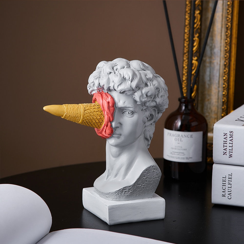David Figurine mit Eiscreme Heimdekoration Skulptur