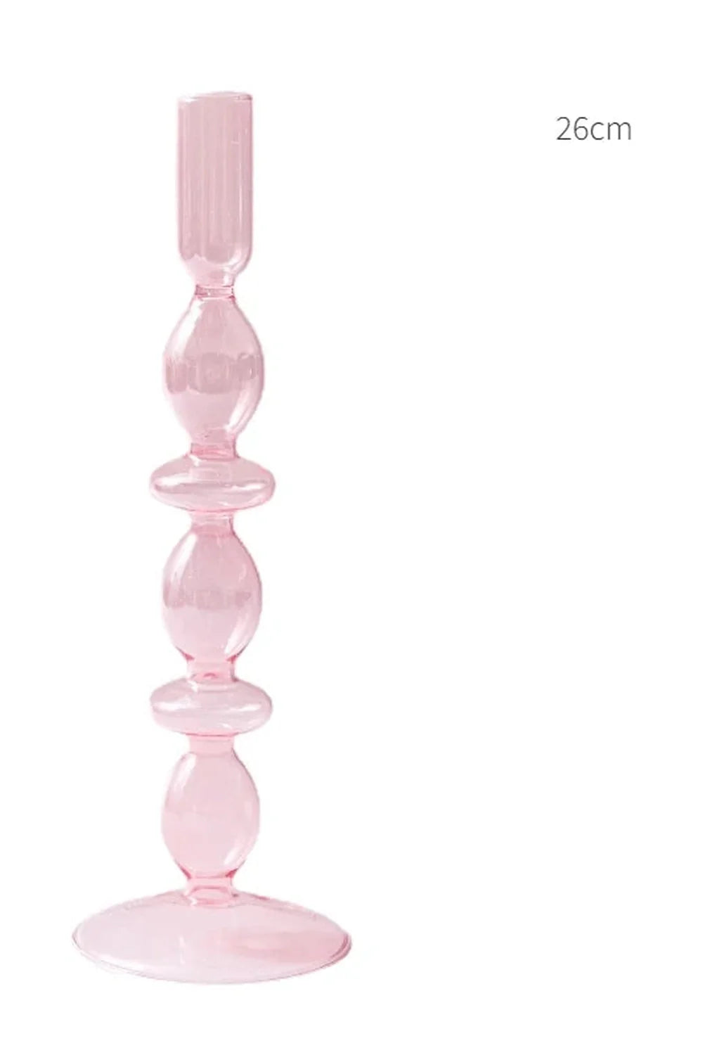 Pink Glass Taper Kerzenhalter