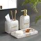 Frendorf | LustraPearl Badezimmer-Set 3-teilig | Elegantes Perlmutt-Design | Luxuriöse Badaccessoires