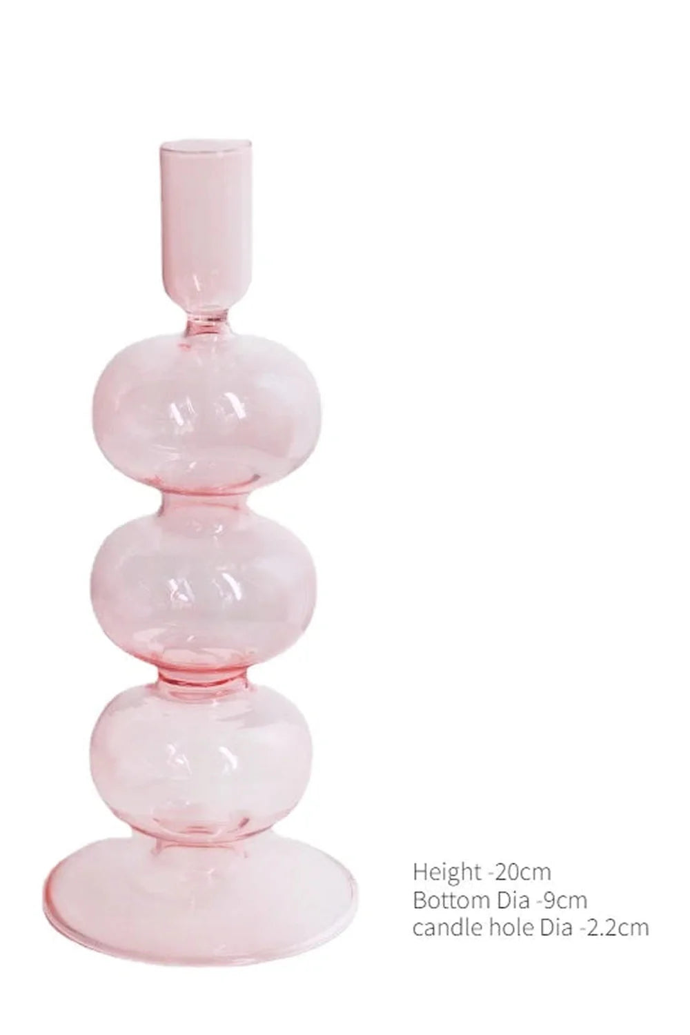 Pink Glass Taper Kerzenhalter