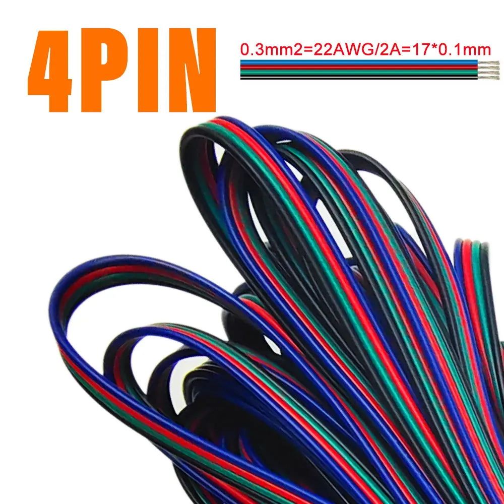 Frendorf | 2Pin zu 6Pin LED Verlängerungskabel – 1-10m Flexibles Elektrokabel für WS2812B, WS2811, SK6812, 5050 RGBW LED Streifenlicht (22AWG, 20AWG, 18AWG)