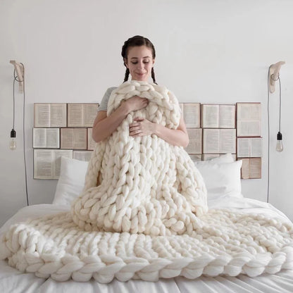 Frendorf | Grobstrickdecke – Kuschelige Wolldecke für Jeden Raum – Weich & Warm – Perfekt für Sofa und Bett
