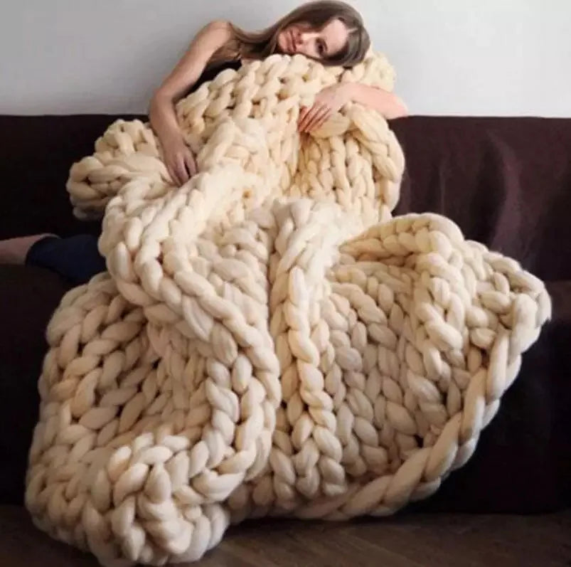 Frendorf | Grobstrickdecke – Kuschelige Wolldecke für Jeden Raum – Weich & Warm – Perfekt für Sofa und Bett