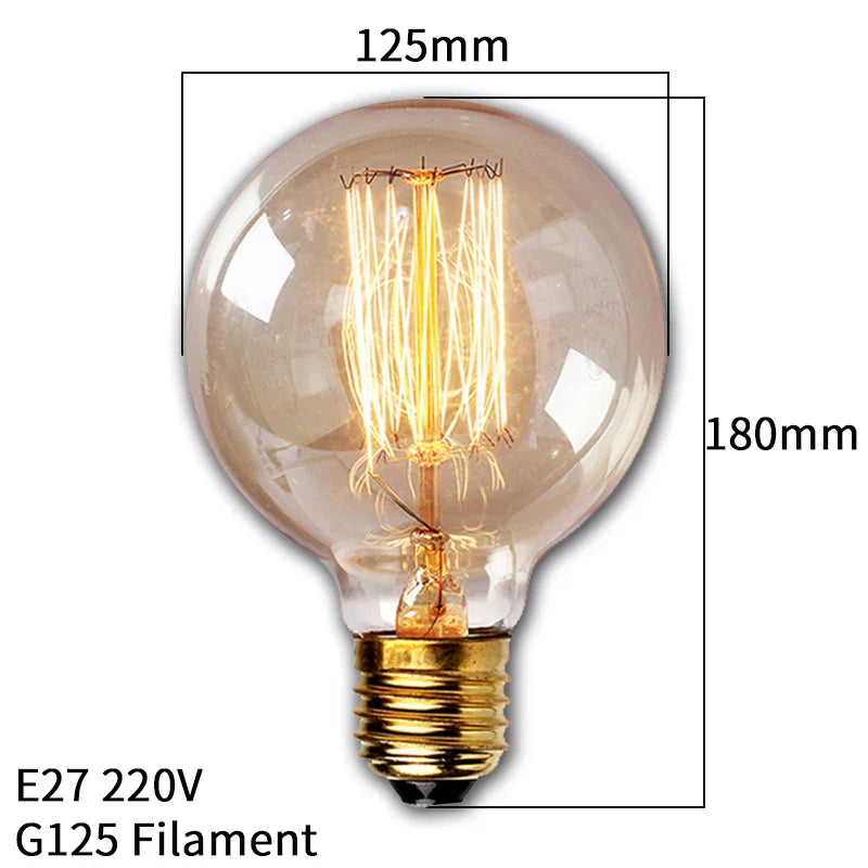 Dimmbar Edison Glühbirne (40W, E27 Sockel) - Vintage Stil Fadenlampe für Retro-Beleuchtung Vintage Edison Lampe Retro Licht