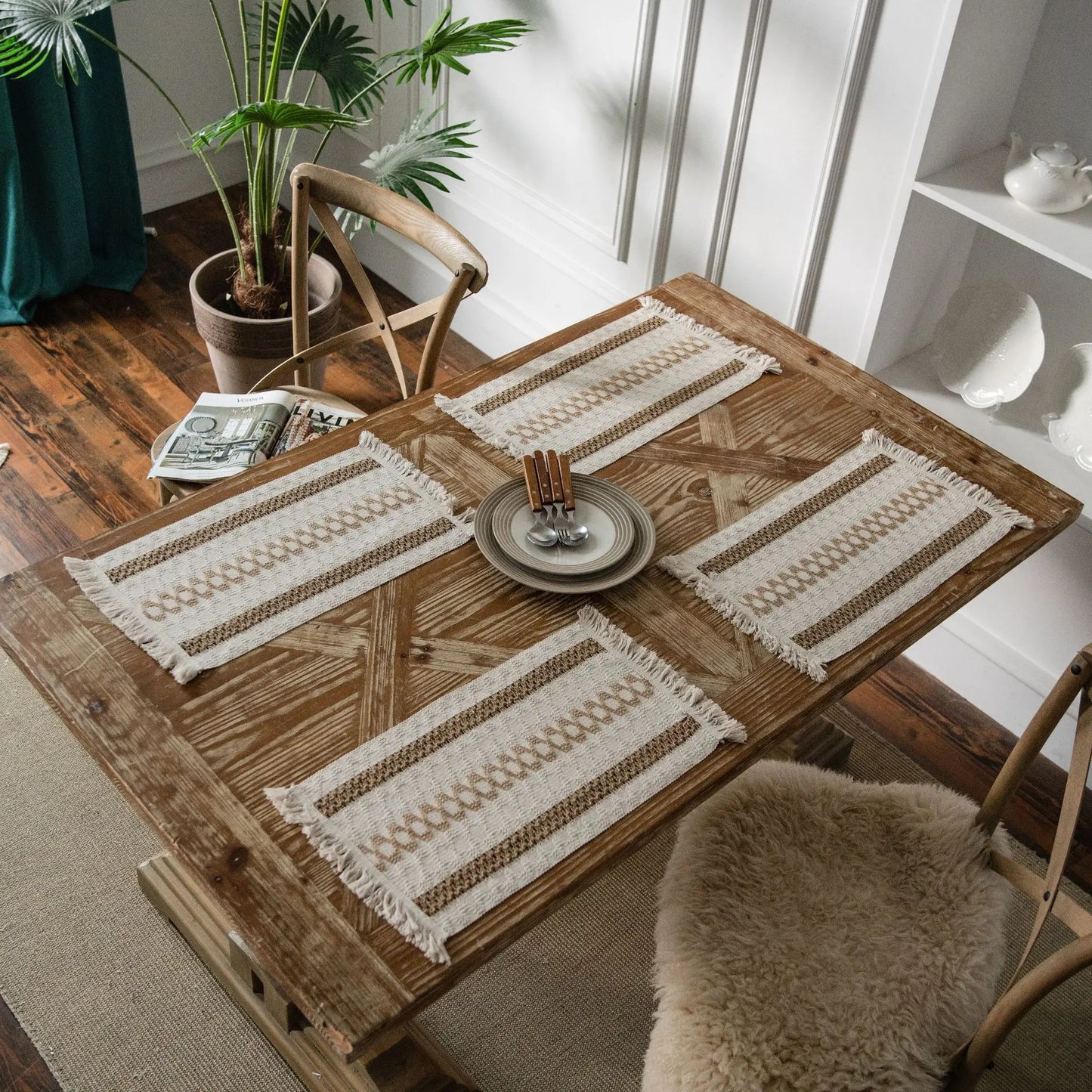 Baumwolle Bohemian Stil Jute Tischläufer