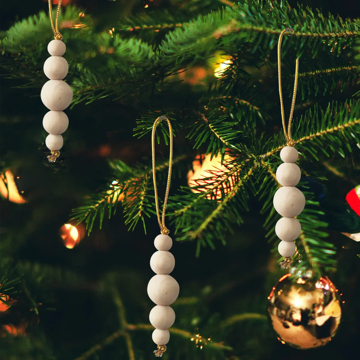 Frendorf | 3 Teile Holzperlen Weihnachtsbaum Dekor