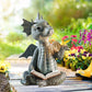 Garten Lese Buch kleiner Drache Skulptur süße Drachen Statuen Harz Drachen Skulpturen Kunst Ornament für Rasen Hof Haus Dekor