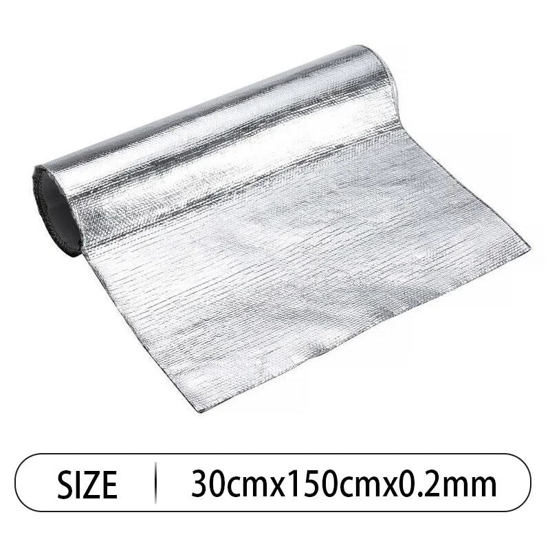 Auto Wärme Schutzfolie Film: Hochtemperaturbeständiges Fiberglas Aluminium Klebeband Tuch - Selbstklebende Wärmedämmungsmatte
