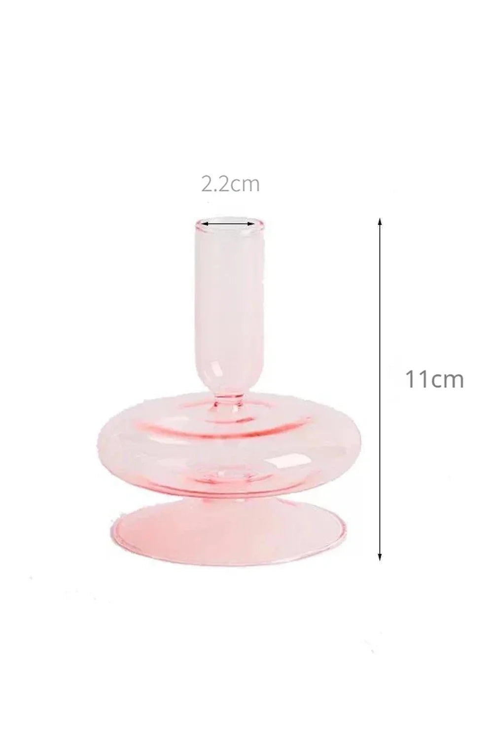 Pink Glass Taper Kerzenhalter