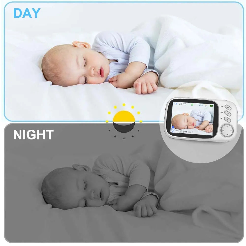 Frendorf | 3.5-Zoll Video-Babyphone mit Nachtsicht, Temperaturanzeige und Zwei-Wege-Audio