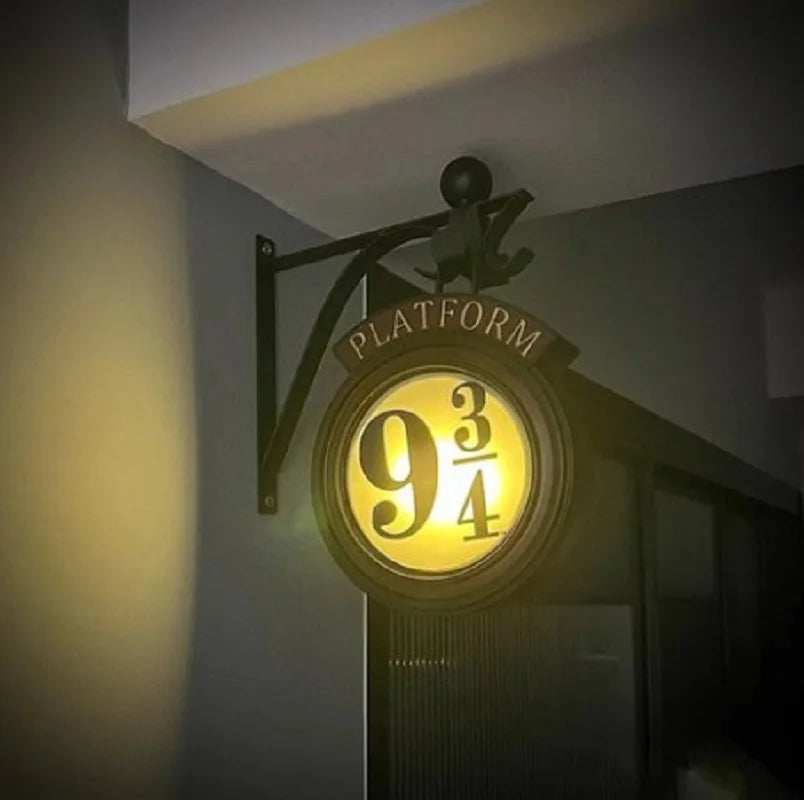 Harry Potter 9 3/4 Figur Nachttischlampe LED Magische Wandlampen Plattform Hogwarts 3D Lampe Harries Zimmerdekoration Kinder Geburtstag Geschenk