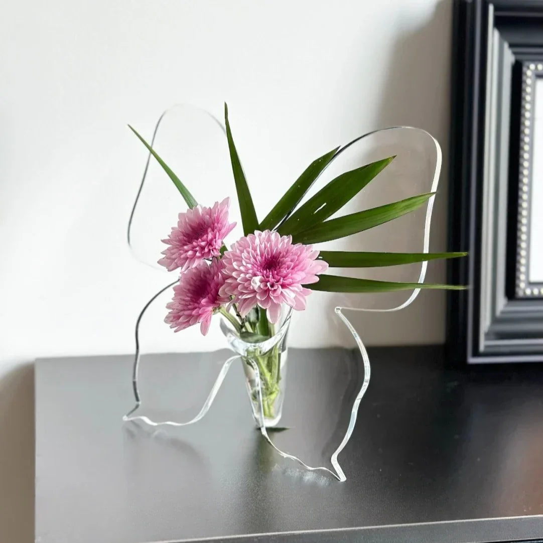 Frendorf | Künstlerische Schmetterling Klare Blumen Vase