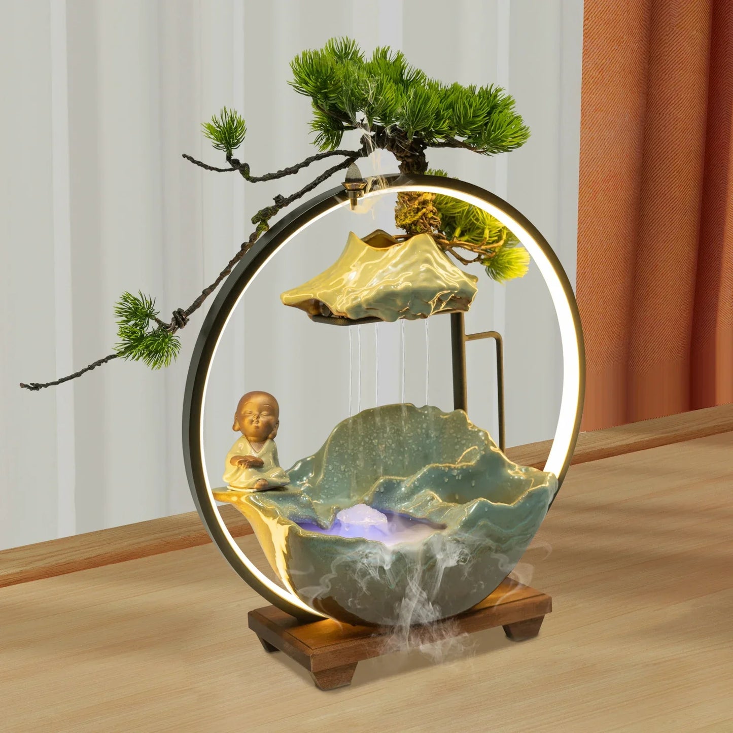 Frendorf | Wasserfall Fortune LED Räucherstäbchenhalter Zen Dekor