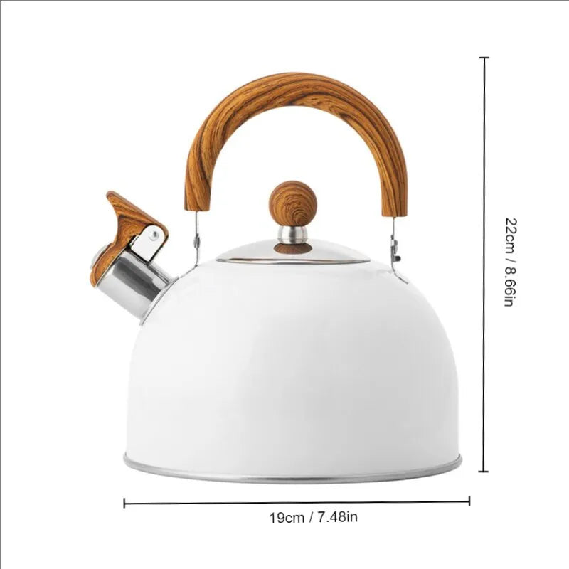 1 Stück 2,5/3 l Liter Kessel aus Edelstahl, verdickter Wasserkocher, Gas-Induktionsherd, universeller Wasserkocher, Kessel