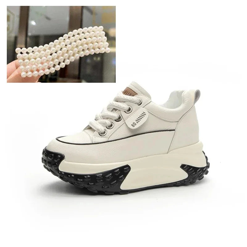 Frendorf | 7 cm Plateau-Keilsneakers aus Leder