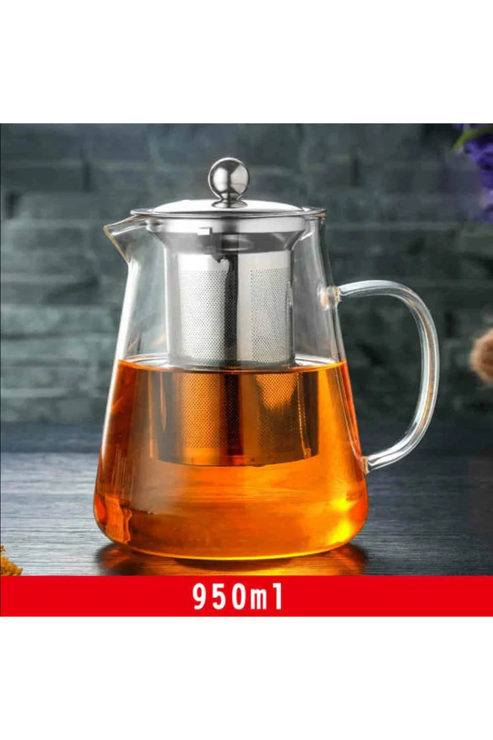 Edelstahl-Infuser-Glas-Teekanne