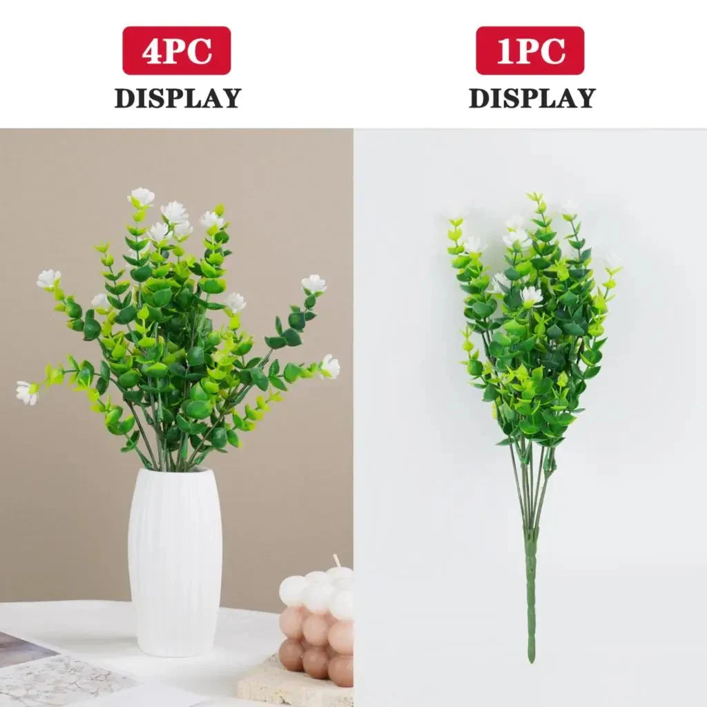 Frendorf | 1 Bundle Künstliche UV-beständige Blumen – Grünpflanzensträucher für Außenbereich, Hochzeit, Küche, Büro und Gartendekoration