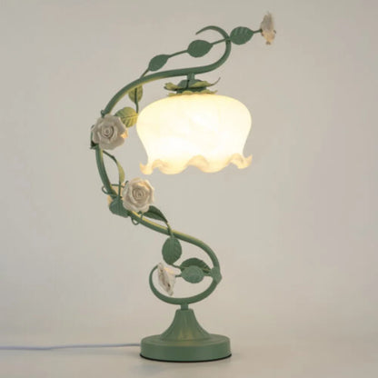 Frendorf | Künstlerische naturthemenhafte Blumen-Tischlampe