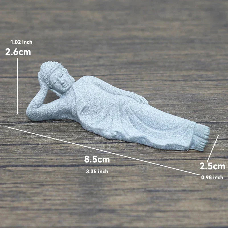 Frendorf | TranquilStone Buddha Figuren Set | Meditative Mönchs Statuen | Zen Garten Dekoration | Achtsamkeit & Feng Shui Deko für Zuhause