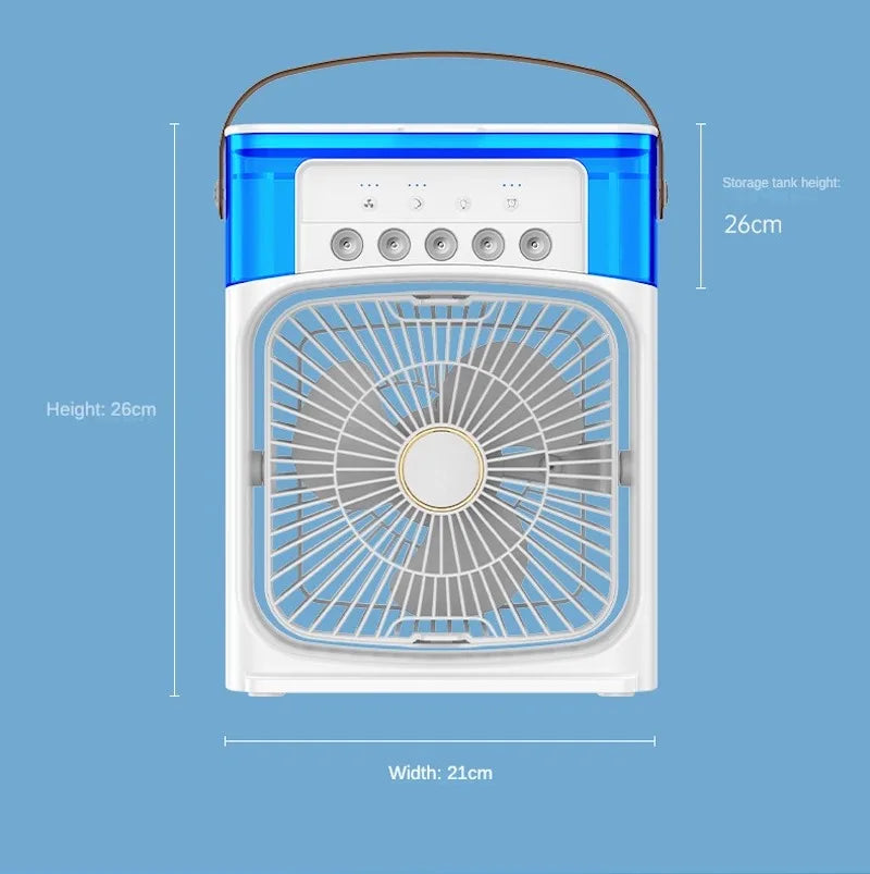 Frendorf | AquaCool Nebelventilator | Tragbarer Luftkühler | Perfekt für Zuhause & Reisen
