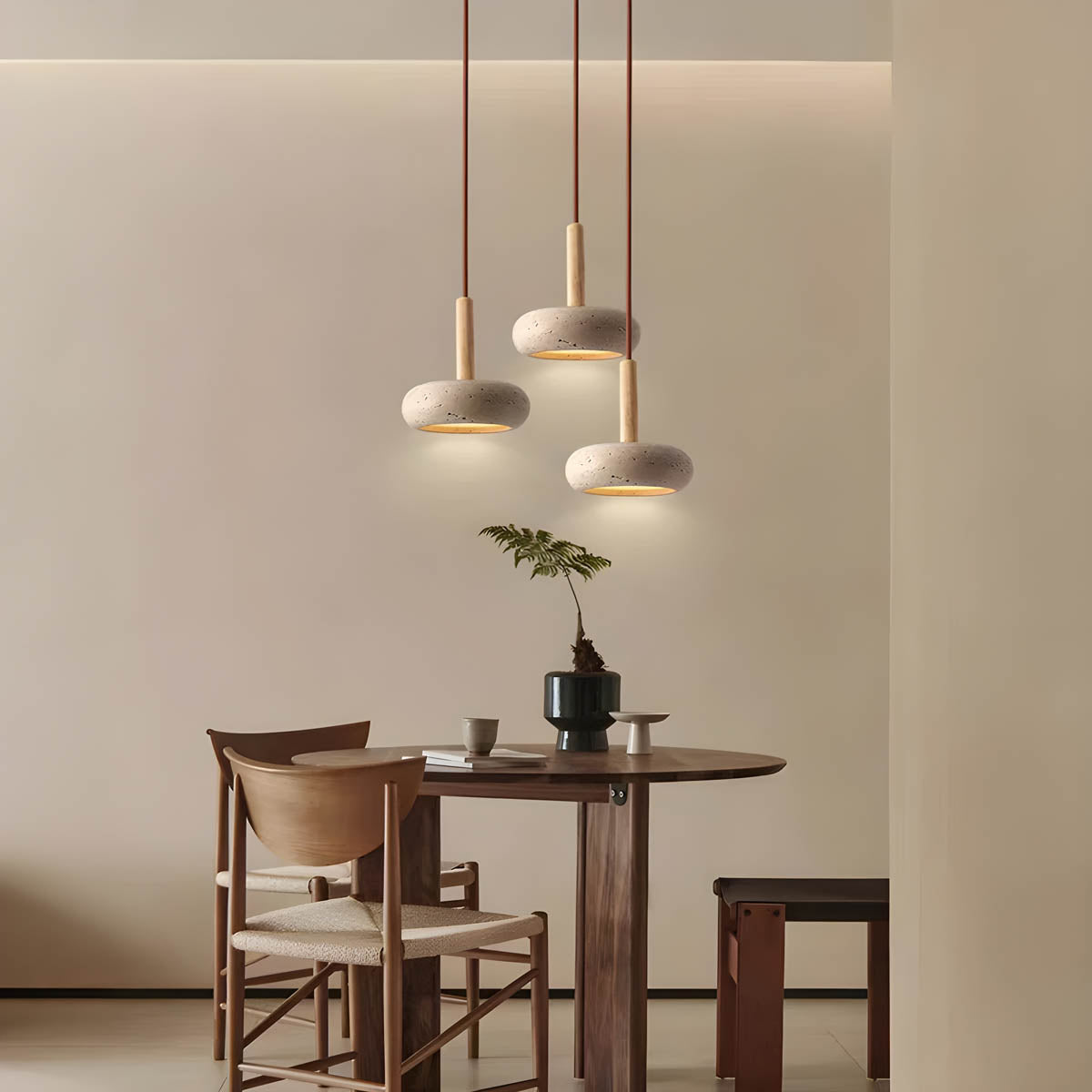 Frendorf | LED Hängeleuchte | Zeitloses Steindesign | Perfekt für Wohnzimmer- und Eingangsbeleuchtung