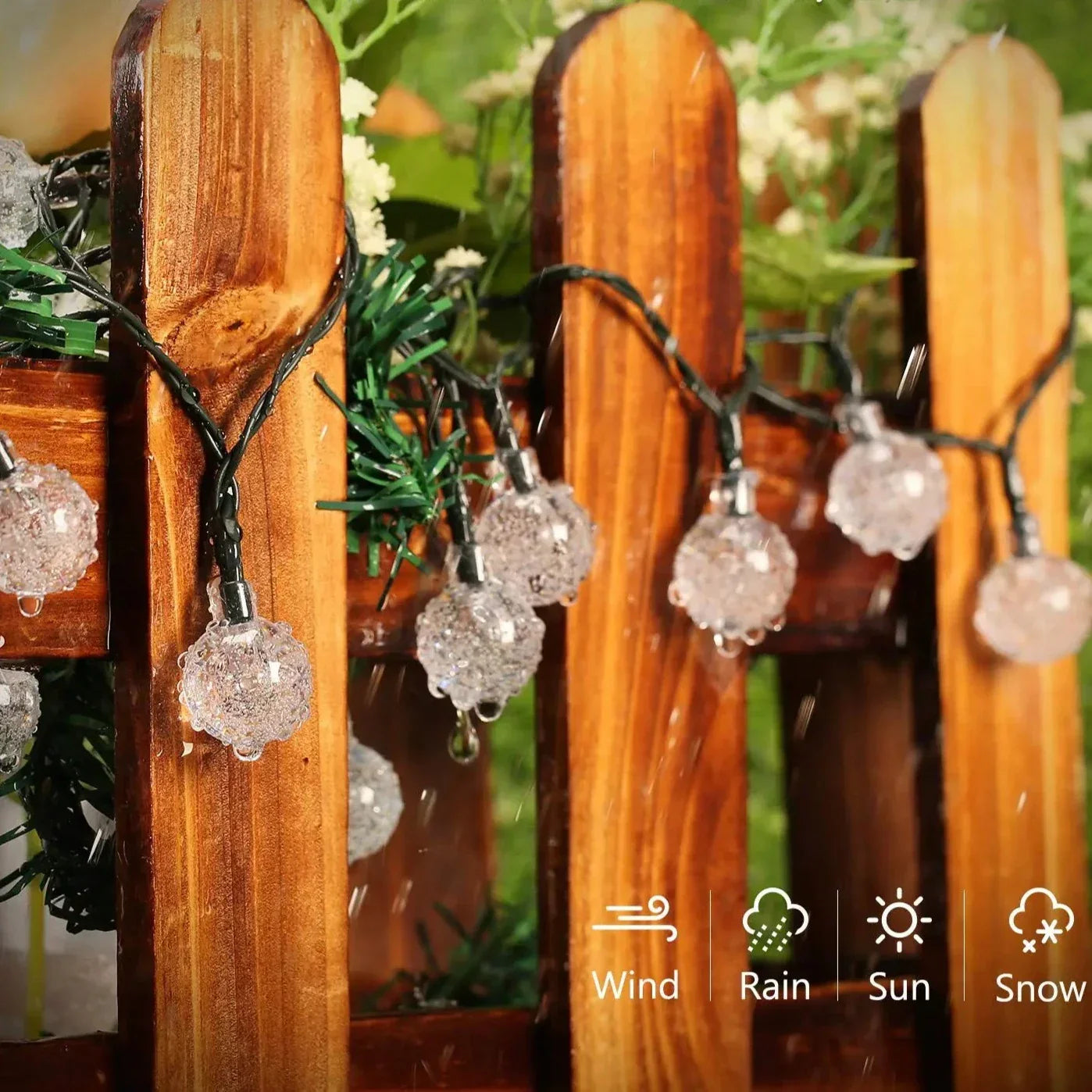 Frendorf | TwinkleGlow™ Solar LED Lichterkette | Außenbeleuchtung für Garten & Terrasse | Wasserdichte Funkellichter für jede Saison