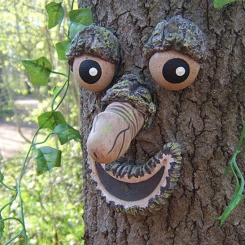 Augen der Natur: Baumgesicht Vogelfutterstation