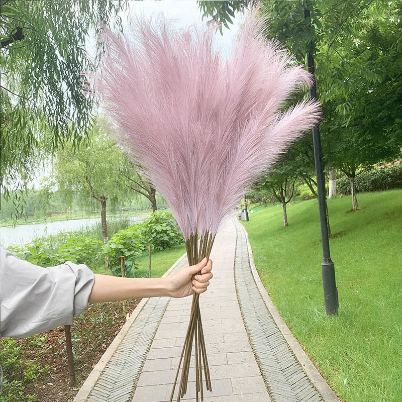 5 Stück 100 cm Künstliches Pampasgras Trockenrohr Blumenstrauß Hochzeitsfeier Dekoration Zuhause Raum DIY Künstliche Pflanzen Dekorationsbedarf