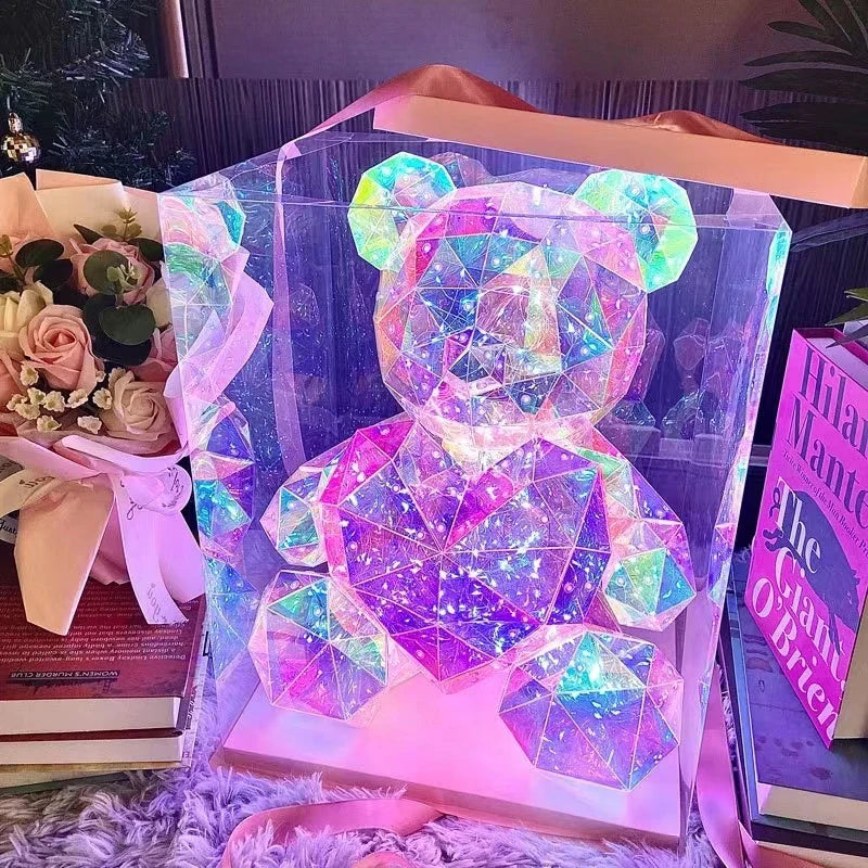 30 cm Teddybär Puppe Geschenk Lampe Bunte Funkelnde Romantische Überraschung LED Geschenk Licht Mädchen Geburtstag Valentinstag Schlafzimmer Dekor